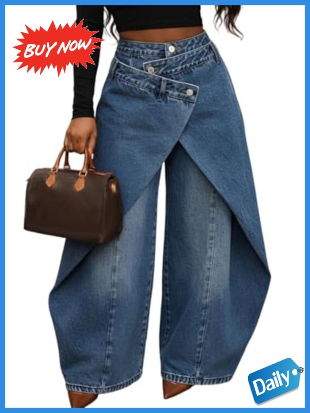 Womens Cargo Jeans Baggy Wide Leg Y2K Denim Pants High Rise